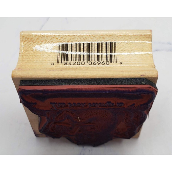 All Night Media Cozy Cat Reading This Book Belongs To Wood Mounted Rubber Stamp - Picture 2 of 7